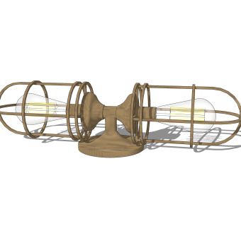 工业风金属壁灯草图大师模型，壁灯sketchup模型下载