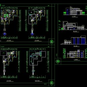 幼儿园cad建筑图纸，幼儿园平面立面图下载