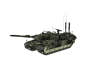 德国Leopard豹2A7主<em>站</em>坦克su模型，坦克草图大师模型...