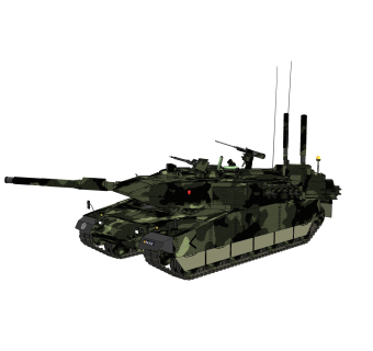 德国Leopard豹2A7主站坦克su模型，坦克草图大师模型下载