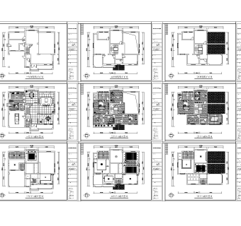 现代中式施工图附效果图实景及预算CAD简单图纸