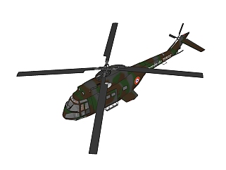 现代SA330美洲狮<em>直升机</em>su模型下载，<em>直升机</em>草图大师...