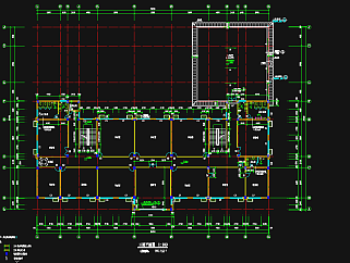 四层办公楼建筑施工图纸，办公楼设计CAD工程图下载