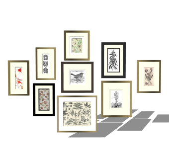 现代挂画草图大师模型，挂画SKB文件下载