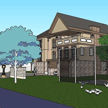 <em>欧式独栋别墅</em>su<em>模型</em>免费下载，sketchup<em>别墅</em>草图大师...