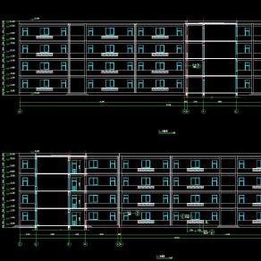 某县高中教学楼施工图，高中教学楼cad建筑工程图纸下载