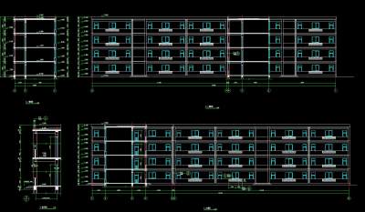 某县高中教学楼施工图，高中教学楼cad建筑工程图纸下载