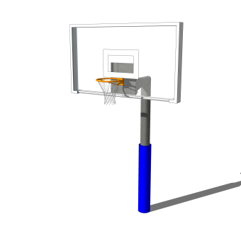 现代篮球架草图大师模型，篮球架SKB文件下载