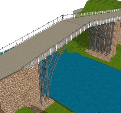 现代桥梁草图大师模型下载，sketchup桥梁su模型分享