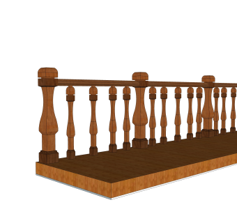 中式栏杆SU模型，栏杆SKB文件下载