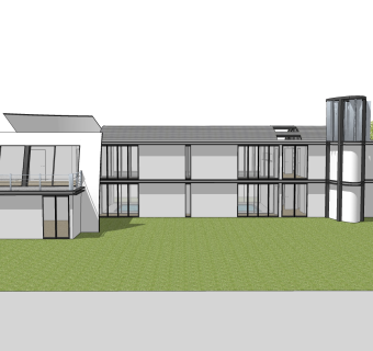 现代风格别墅草图大师模型下载，别墅SKP模型下载