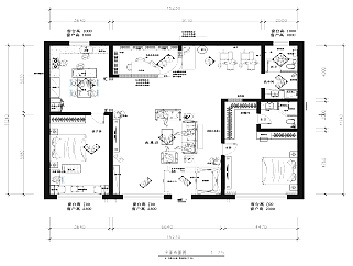 一套高清家居住宅户型图，效果图，acd图纸下载