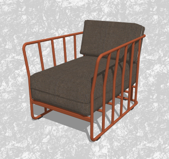 现代创意小座椅草图大师模型，靠背椅sketchup模型下载