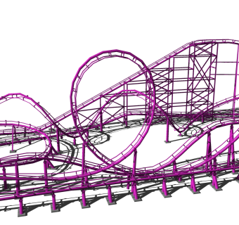 现代过山车草图大师模型，过山车sketchup模型