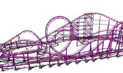 现代过山车草图大师模型，过山车sketchup模型