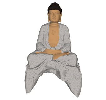 现代佛像草图大师模型，雕塑sketchup模型下载