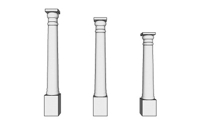 多立克罗马柱skp文件下载，罗马柱草图大师模型