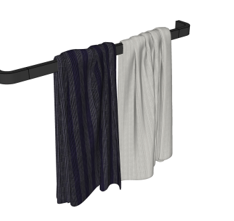 现代条纹浴巾草图大师模型,服装店衣架su模型下载