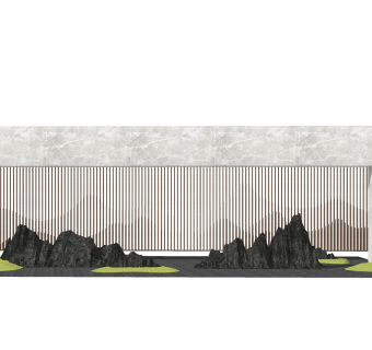 新中式景墙sketchup模型下载