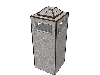 现代简约垃圾桶草图大师模型，垃圾桶SU模型下载