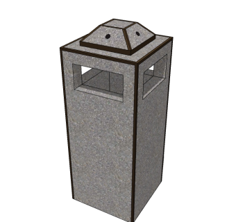 现代简约垃圾桶草图大师模型，垃圾桶SU模型下载