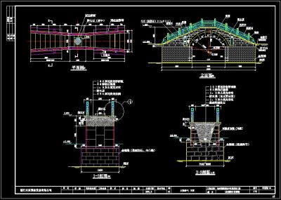 莱茵桥10座CAD施工图，桥CAD建筑图纸下载
