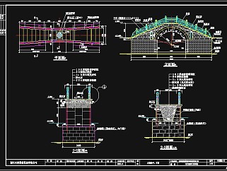 莱茵桥10座CAD施工图，桥CAD建筑图纸下载
