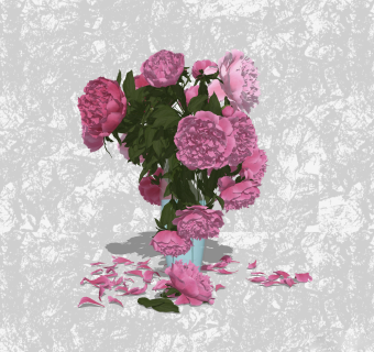 芍药插花草图大师模型，花瓶花艺sketchup模型下载