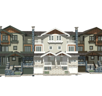 欧式别墅外观草图大师模型，别墅外观sketchup模型免费下载