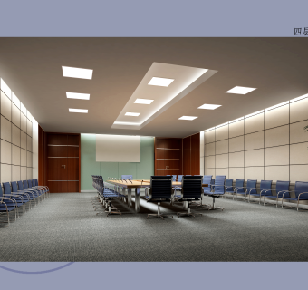 现代会议室办公室CAD设计图，办公室CAD施工图纸下载