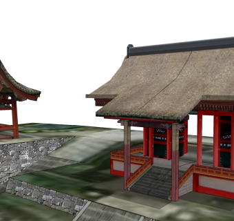 日式建筑草图大师模型下载、日式建筑su模型下载