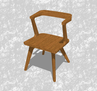 现代实木创意小座椅su模型，休闲椅草图大师模型下载