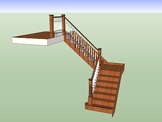 新中式<em>楼梯</em>草图大师模型，<em>楼梯</em>sketchup模型下载
