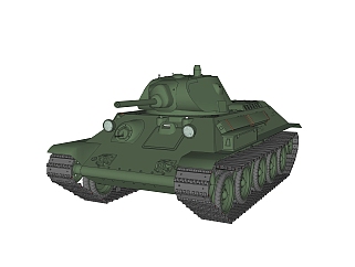 <em>苏联</em>T-34中型坦克草图大师模型，中型坦克su模型下载