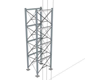 钢管脚手架草图大师模型，脚手架SU模型下载