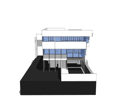 现代养老院草图大师模型，养老院SKP模型下载