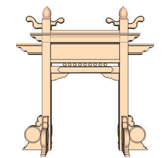 牌坊草图大师模型下载、牌坊su模型下载