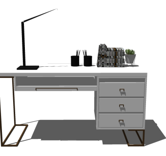 现代书桌草图大师模型下载、现代书桌su模型下载
