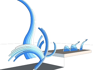 现代<em>海洋</em>动物雕塑su模型,摆件草图大师模型下载