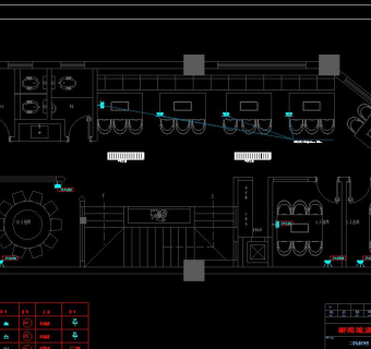 现代餐饮空间施工图，餐厅cad设计图纸下载