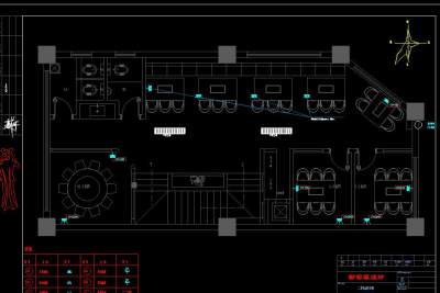 现代餐饮空间施工图，餐厅cad设计图纸下载