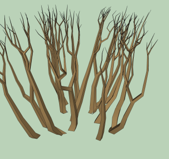 枯树树干盆景sketchup模型下载，树干盆景skb模型分享