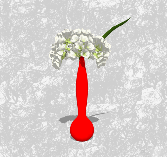 琼花插花草图大师模型，花艺花瓶sketchup模型下载