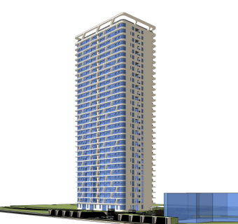 现代高层办公楼草图大师模型，高层办公楼sketchup模型免费下载