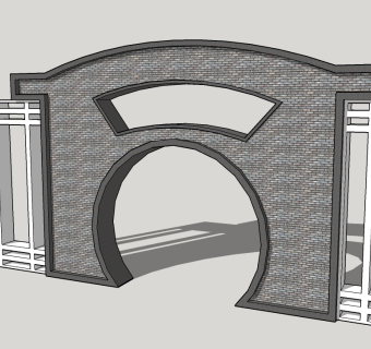 月洞门skb模型分享，月洞门sketchup模型下载