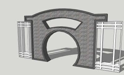 月洞门skb模型分享，月洞门sketchup模型下载