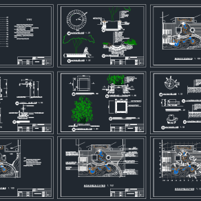 别墅景观别墅院子花园设计，别墅花园景观CAD施工图纸下载