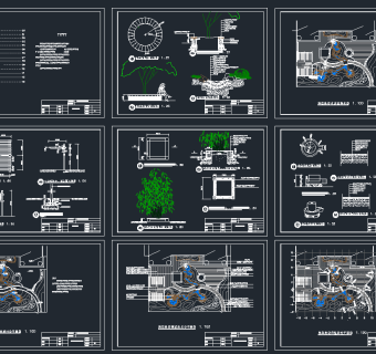 别墅景观别墅院子花园设计，别墅花园景观CAD施工图纸下载