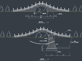 整套石桥CAD施工图，石桥CAD建筑图纸下载