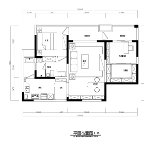 美式时光两室一厅acd图纸，效果图，户型图下载